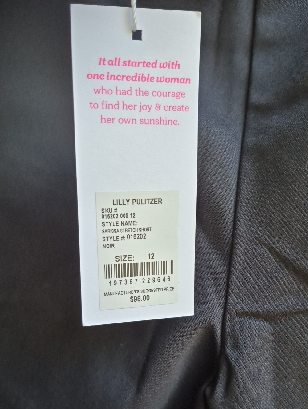 Lilly Pulitzer 3" Sarissa Stretch Short Black Cargo Shorts - Picture 7 of 7